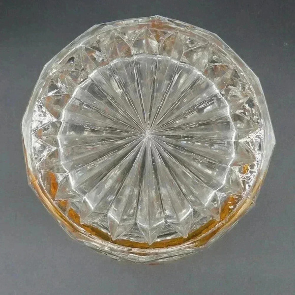 Diamond Point Clear Glasse with Wide Gold Band Old Fashioned Glass Whiskey Glass - Picture 4 of 7